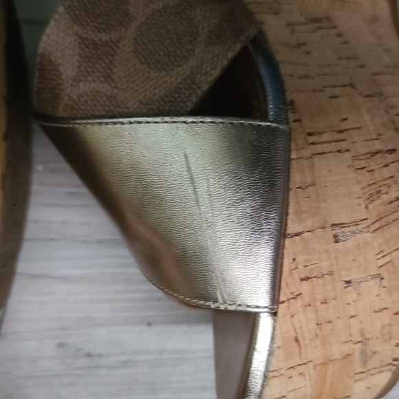 Coach cross band signature platform wedge sandals Size 6.5 - Picture 5 of 7